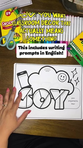 Your classroom should feel joyful before you even start teaching. But stop taking on the entire responsibility yourself! Here’s something your students can do when they walk-in on the first day of class: This printable craftivity pack comes in: • English • Spanish Perfect for bulletin boards, doors, hallways, or your classroom library. It’s simple, meaningful, and celebrates the languages your students bring into the room. Because classroom decor shouldn’t just look cute—it should make students 