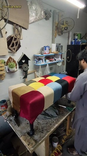 22K views · 230 reactions | How to make multi stools , multiple colors stool handmade wooden stool #creativeadeel #chair #trend #woodworking #viral #wood #polish #stool #trending | Creative Adeel | Facebook