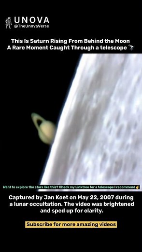 Saturn Rising From Behind the Moon 😳🌕✨