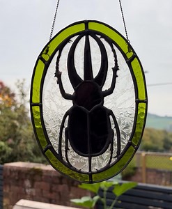 Rhinoceros Beetle Stained Glass Pattern: Witchy Entomology Art (PDF & PNG) - Etsy UK