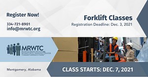 A no-cost "Forklift Class" will be offered by the Montgomery Regional...