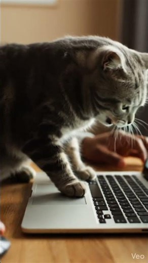 Cat Interrupts Work Again! 😹 Keyboard Takeover#cats#funnycats#graytabby#catvideos#photorealisticcats