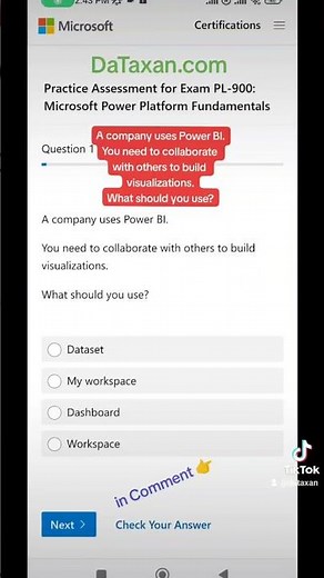 FREE Microsoft Exam Practice test - PL-900 Microsoft Power Platform Fundamentals #powerbi #shorts