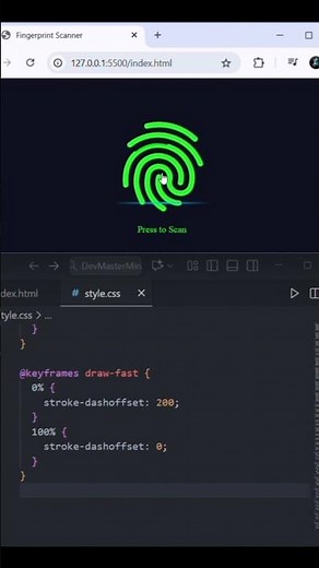 Stunning Fingerprint Scanner 🔒 | HTML & CSS