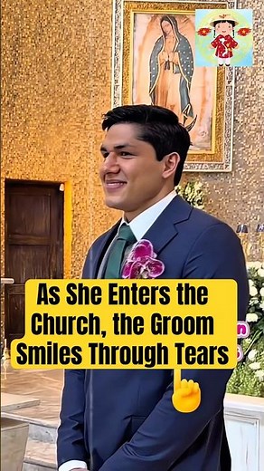 As She Enters the Church, the Groom Smiles Through Tears