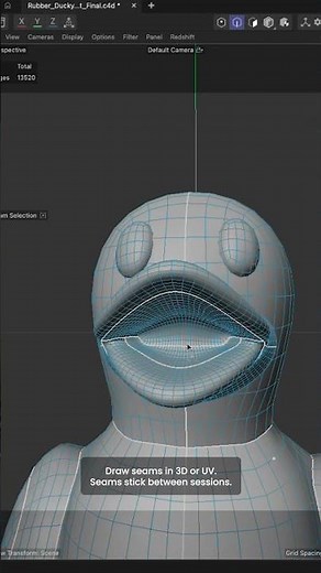 Cinema 4D UV Editor: Seams Tool