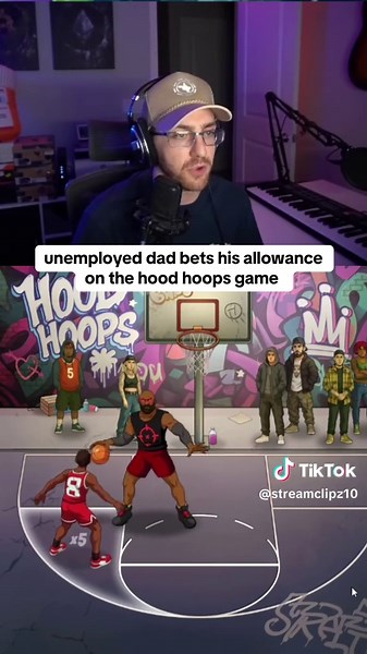 unemployed dad bets his allowance on the hood hoops game #basketball #kickstreaming