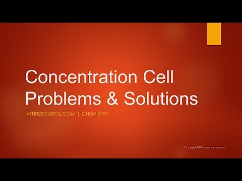 Concentration Cells Problems & Solutions