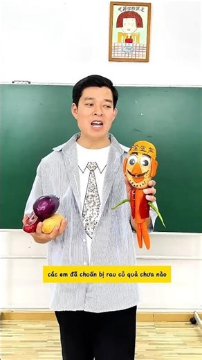 Teacher uses clever trick to teach preschool children to identify fruits and vegetables #shorts