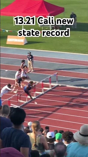 CIF State meet record broken 110m Hurdles 13.21‼️#trackstar #viral #fyp #trending