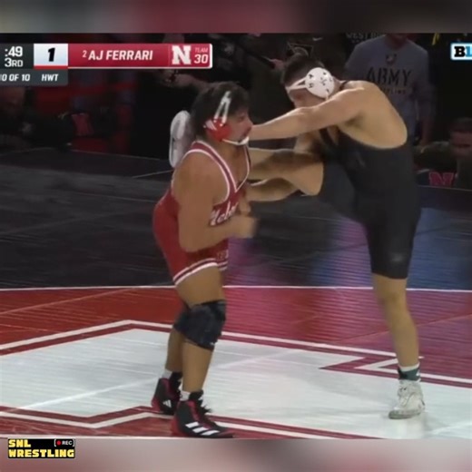 Saturday Night Lights on Instagram: "AJ Ferrari wins his first match as a Husker — 4-0 over No. 13 Brady Colbert (Army West Point) 💪 Strong debut in front of the Lincoln crowd 🔴⚪"