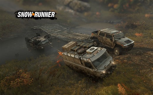 SnowRunner#1 开卡夫瑞的路虎卫士 雪地奔驰三人联机时刻 SnowRunner