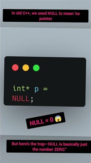 NULL vs nullptr Explained in 20 Seconds 🤯One causes bugs. One saves you.#cpp #cplusplus #programming