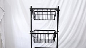 3-Tier Floor Stand Retail Store Supermarket Wire Basket Snack Display Stand Rack Chips