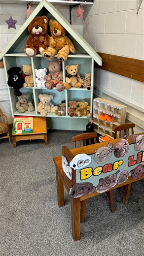 THE SMALL FOLK | Anna Davis on Instagram: "Our own Kinder Bear Library, inspired by the delightful story ‘The Library of Bears’ by @cat_rabbit 🧸 #playbasedlearning #classroomideas #bearlibrary"