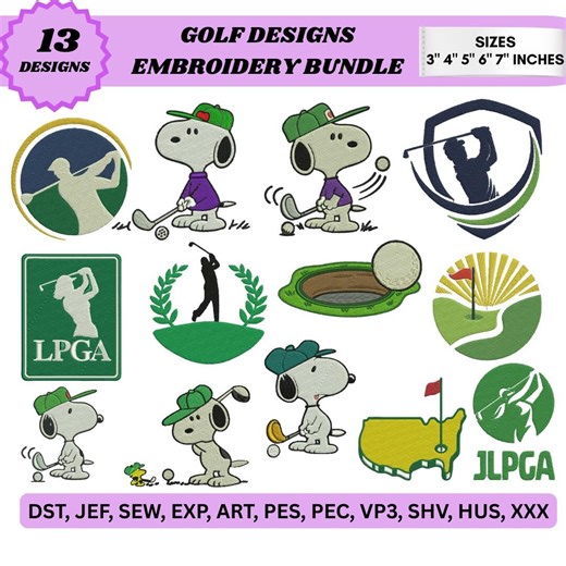 Golf Embroidery Designs Bundle Golf Ball Embroidery Mini-golf Club Embroidery Trendy Embroidery Golf Bag Machine Embroidery Files (5 Sizes) - Etsy