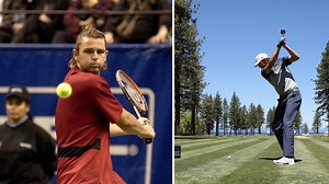 Tennis star Mardy Fish breaks down how his swing translates to different sports