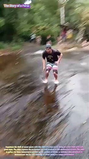 Man Water Skiing on a Moss-Covered River 🏄💦