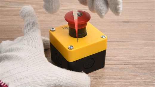 Watch Heschen Red Sign Weatherproof Emergency Stop Push Button Switch, 660V 10A, with Box and Key on Amazon Live