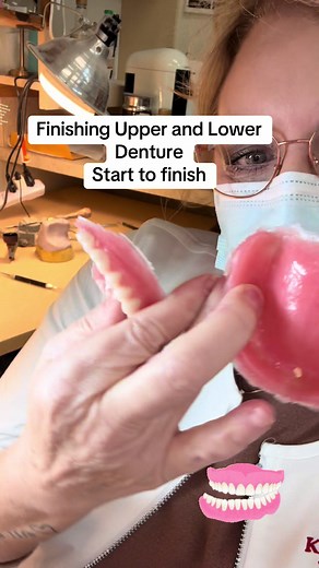 #creatorsearchinsights Finishing Upper and Lower Complete Dentures #fyp #showyourteeth🦷 #toothboss #denturist #❤️❤️❤️ #womenownedbusiness #dentaltok #patientadvocate #dentures #dentureexpert #denturegang #denturelife #youngwithdentures #dentureconfidence #foryou #missingteeth #howitsmade #interesting