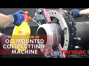 OD Mounted Cold Cutting Machine - Application/Demo on 8" OD & 25 mm thickness Pipe
