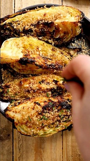 Miso Butter Roasted Cabbage Wedges #food #sidedish