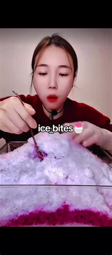 qian ice🤍❤#fypシ゚viral #iceeatingasmr #onlybites🧊 #qianiceeating #icecompilation