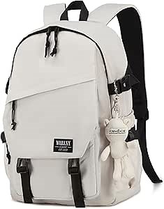 Hidds College Laptop Backpack for Men Women 15.6 Elementary Middle High School Book Bag For Teens Girls Boys Anti Theft Travel Backpacks Waterproof Casual Daypack Large Student Bookbags（Beige-M）