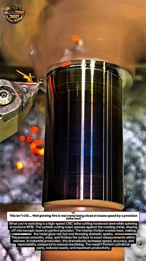 INSANE Metal Turning Sparks! Red-Hot Steel Cut Like Butter! #machining #metal #shorts