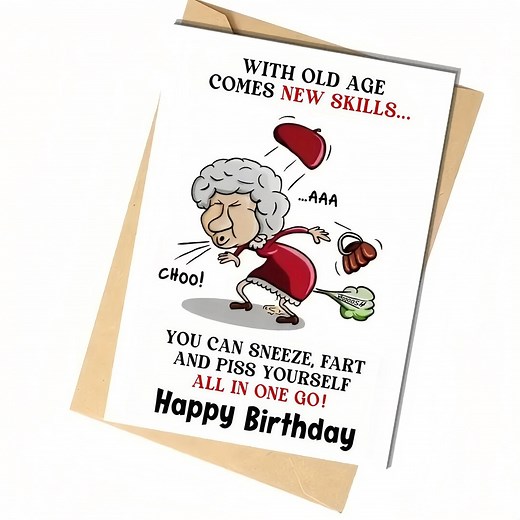 Humorous Birthday Card: Snarky Old Age Humor for Her - Etsy