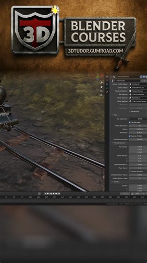 3D Tudor on Instagram: "⚙️ Auto-Build Train Rails in Blender! 🔗 https://3dtudor.gumroad.com/l/3dt_train_rail_generator 🛠️ Add procedural rails that follow any curve 🚄 Control direction, offset & count in seconds 🎬 Works perfectly for stylized or realistic scenes 👉 Get the generator – link in description #Blender3D #3DModeling #GeometryNodes #StylizedArt #GameDev #DigitalArt"