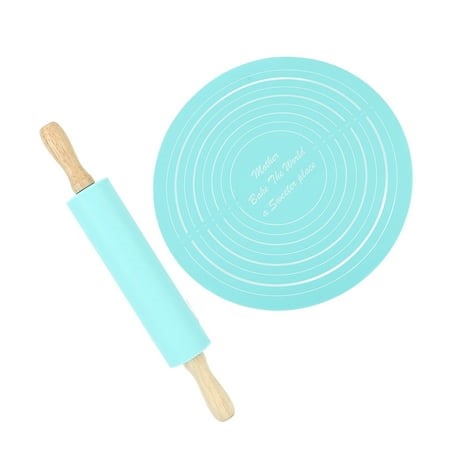 Rolling Pin Pastry Baking Mat Large Silicone Rolling Pin Kneading Pad Baking Tool for Kitchen Pastries, Breads, Pizza, Waffles, Gummies - Walmart.ca
