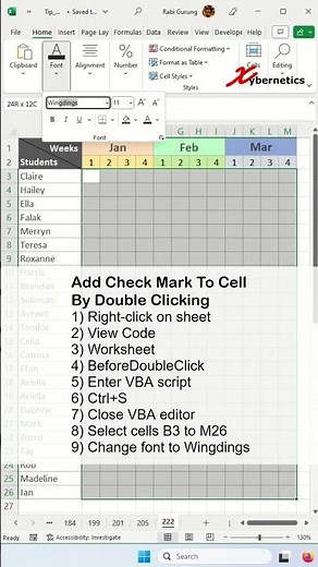 Add Check Marks to Cells by Double-Clicking - Excel Tips and Tricks #shorts
