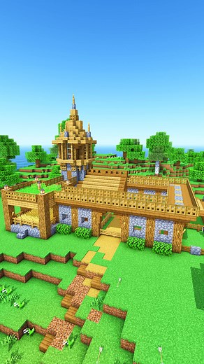 Material List 👇 - Cobblestone | 216 - Dirt | 157 - Oak Planks | 149 - Oak Log | 139 - Spruce Stairs | 126 - Oak Trapdoor | 110 - Oak Fence | 99 - Oak Stairs | 62 - Spruce Trapdoor | 56 - Spruce Fence Gate | 55 - Oak Slab | 50 - Torch | 48 - Cobblestone Stairs | 42 - Spruce Slab | 32 - Glass Pane | 23 - Cobbelstone Wall | 21 - Barrel | 20 - Chest | 19 - Ladder | 11 - Spruce Fence | 8 - Oak Fence Gate | 7 - Blast Furnace | 6 - Bookshelf | 6 - Cyan Wool | 5 - Lantern | 4 - Flower pot | 3 - Hay Bal