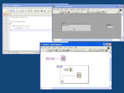 Labview tutorial for C programmers #1 - Hello world in Labview