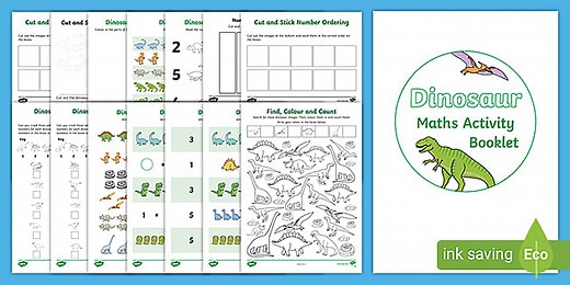 EYFS Dinosaur-Themed Maths Home Learning Activity Booklet (Ages 3-5)