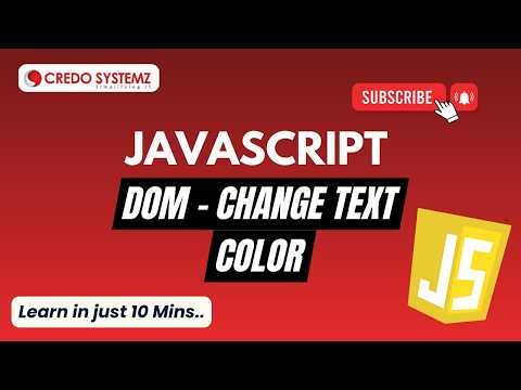 DOM Tutorial | Change Text Color | Javascript Tutorial for Beginners #tutorial #javascript #itcourse