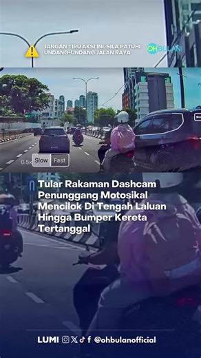 Video dari dashcam menjadi tular, menunjukkan seorang penunggang motosikal mencelah/mencilok di tengah laluan (masuk secara tiba-tiba), sehingga menyebabkan kemalangan kecil atau geseran yang buat bumper kereta tercabut/tertanggal. Kejadian dikatakan berlaku di Penang. Kredit Video: dekdaaaaaaaaaaaa P/s: Video ini bukan milik OhBulan! dan kredit telah diberikan kepada pemilik asal. Jika anda ingin kami menurunkan video tersebut, sila hantarkan DM kepada kami dengan segera. Terima kasih! #ohbulan