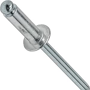 Fastenere Pop Rivets 1/4" x 1/2" (25 pcs) Aluminum Body Steel Mandrel, Heavy Duty, Open End, Low Carbon, Dome Head Blind Rivets, Corrosion Resistant & High Shear Strength, 8-8 Gap .376" - .500"