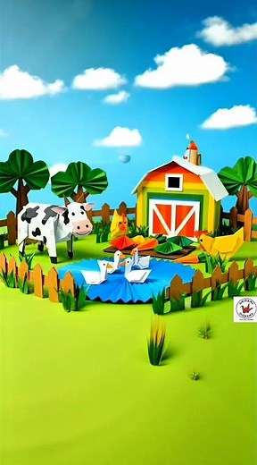 Colorful Origami Farm Animals | Paper Craft for Kids and Beginners