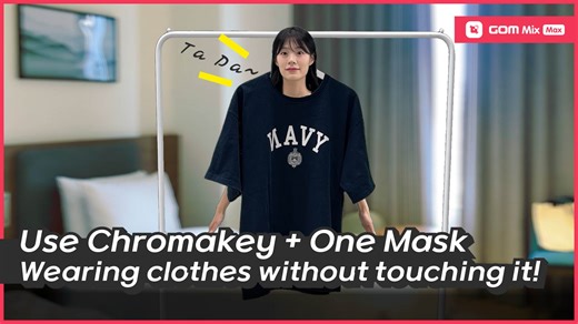 Use Chroma Key & Alpha Crop Mask to put on your clothes without touching it! You can make a fun video with GOM Mix Max. ✅More on GOM Mix  https://www.gomlab.com/en/gommix-video-editor #GOMLab #GOMMixMax #gommix #videoeditingsoftware #videoeditor #videoediting #videoeditingtutorial #chromakey | GOM Lab | Facebook