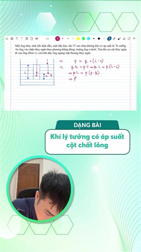 Dạng bài Khí lý tưởng có áp suất cột chất lỏng hay || Vật lý 12 thầy Lê Tùng Ưng | Thầy Lê Tùng Ưng - Luyện thi Vật Lý THPT