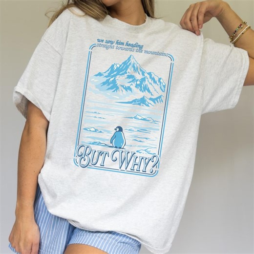 Vintage Nihilist Penguin T-shirt Unisex, but Why Meme Shirt, Funny Arctic Animal T-shirt, Lonely Penguin Meme - Etsy