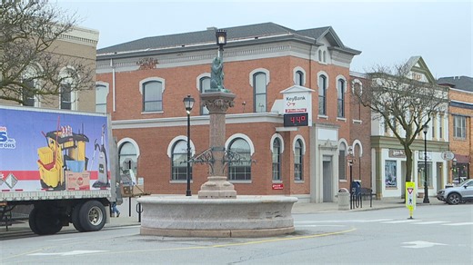 Iconic bear fountain in Geneseo struck yet again