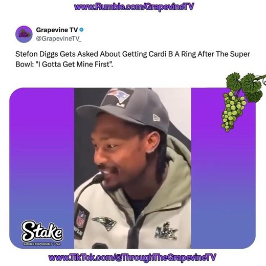 Stefon Diggs Gets Asked About Getting Cardi B A Ring After The Super Bowl: "I Gotta Get Mine First".