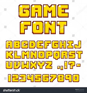Pixel Video Game Font 8-bit Symbols Stock Illustration 634509449 | Shutterstock