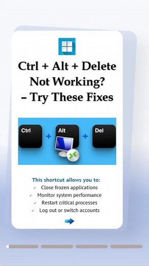 ⌨️ Ctrl + Alt + Delete Not Working? Here's the Fix! #windowstips #shortcut #filerecovery