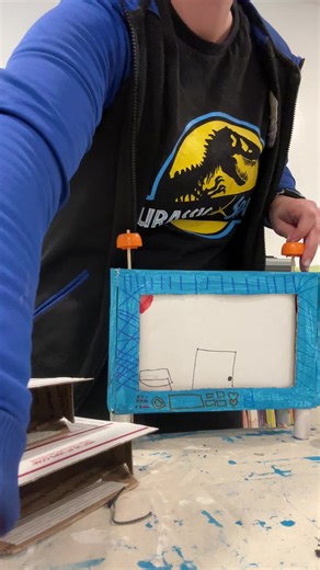 Crankies are puppet adjacent IMO, and a super fun project for everyone. This took us three half hour sessions. One to write the story, one to work on the box, one to work on the scroll. I did have to assemble them all myself as that was a bit too complicated for my littles #Crankies