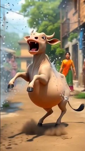The cow gave birth to a cute little baby calf #ai#cow#animal#emotionalstory#urdustory#cartoon