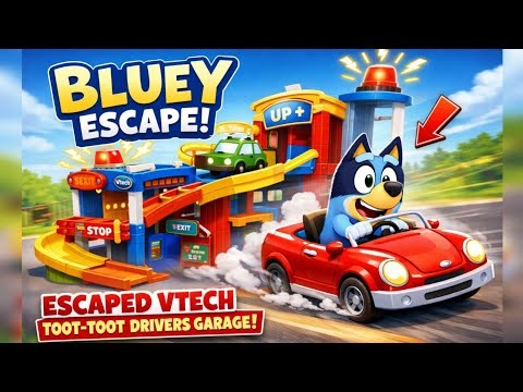 Bluey Escape Convertible 🚗 VTech Toot-Toot Drivers Escaped Garage | Toy Play Part 1